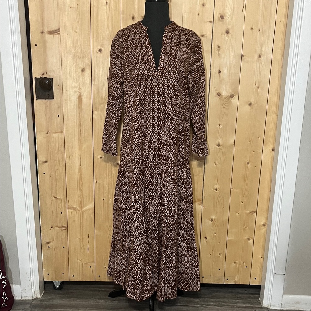 Masons Daughter Long Sleeve Brown Maxi Dress